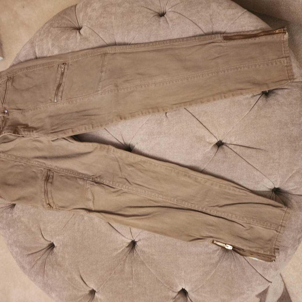 Tan Zippered Pants